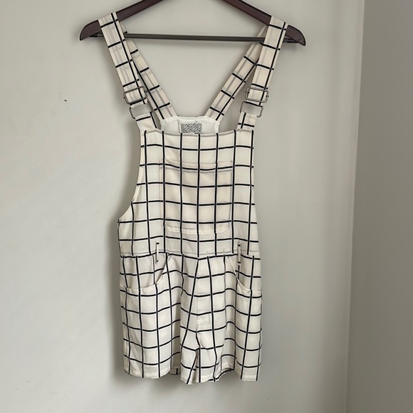 Adorable Lucca Couture black and white overalls - Picture 2 of 3